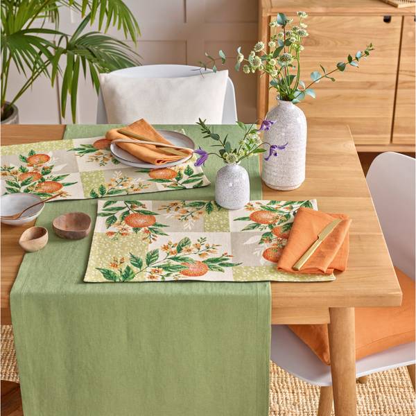 Tischset 2er-Pack 207974 Orange - Weiß - Textil - 32 x 1 x 48 cm