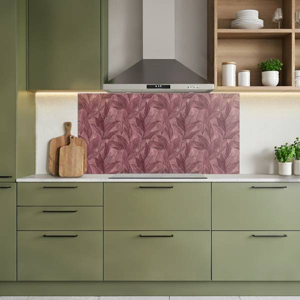 SPRITZSCHUTZ KÜCHE Blätter 120 x 60 cm