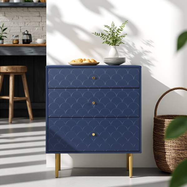 Sideboard Kaugzun Blau - Holzwerkstoff - 40 x 80 x 70 cm