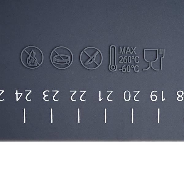 Nudelholz mit Backmatte 2-tlg. Set279001 Grau - Silikon - 5 x 38 x 5 cm