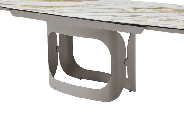 Esstisch DAVULO Weiß - Keramik - Glas - 220 x 75 x 90 cm