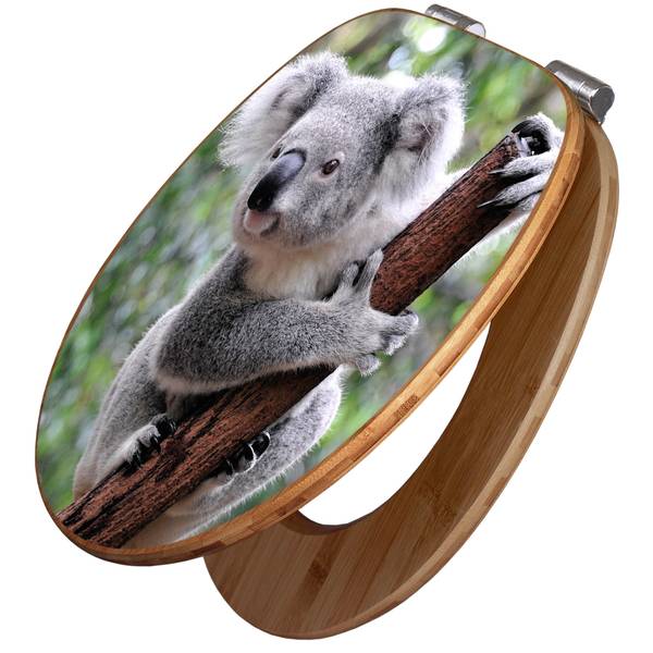 WC-Sitz mit Absenkautomatik Koala Bambus - Holzwerkstoff - 38 x 5 x 49 cm