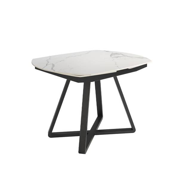 Esstisch 1096 Schwarz - Edelstahl - Marmor - 120 x 77 x 90 cm