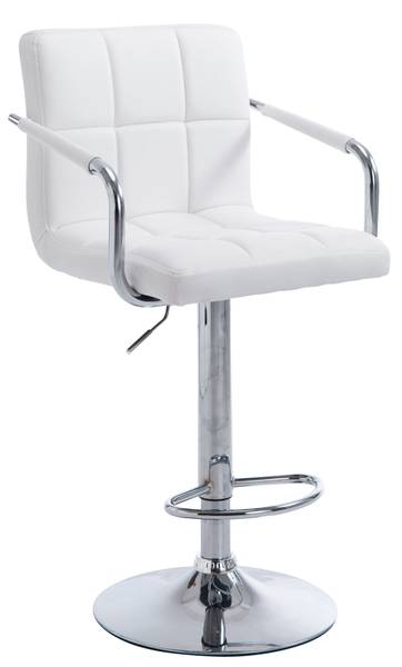 Barkruk Lucy V2 wit - zilver