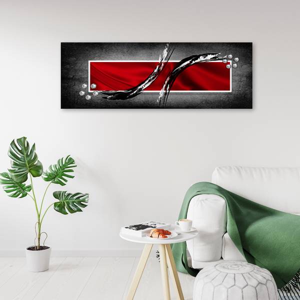 Wandbild das geheimnis von rot 150 x 50 cm