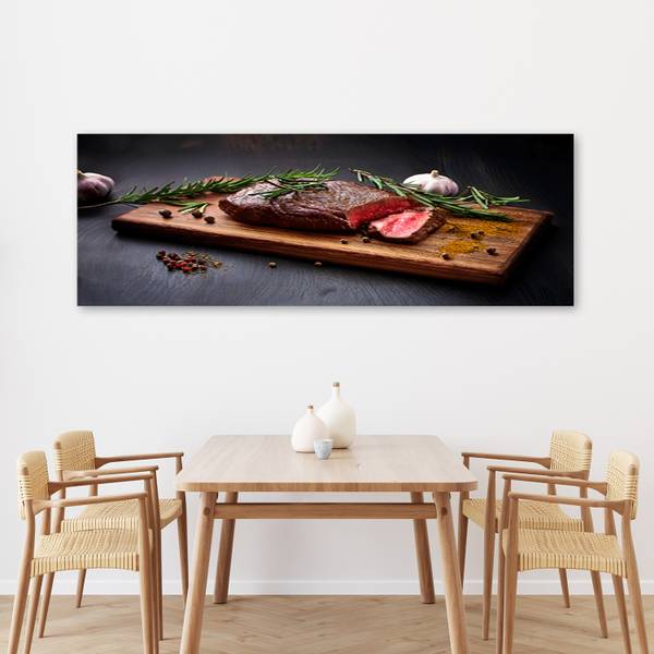 Wandbild steak fleisch essen für die 150 x 50 cm