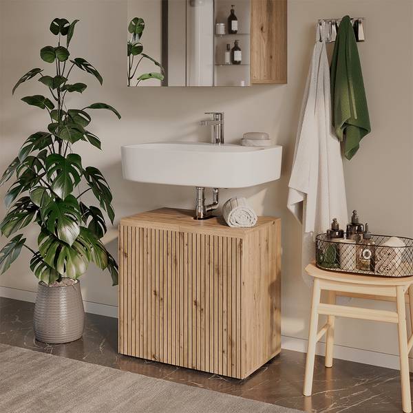 Waschbeckenunterschrank Takumi 58460 Braun - Holzwerkstoff - 60 x 58 x 35 cm