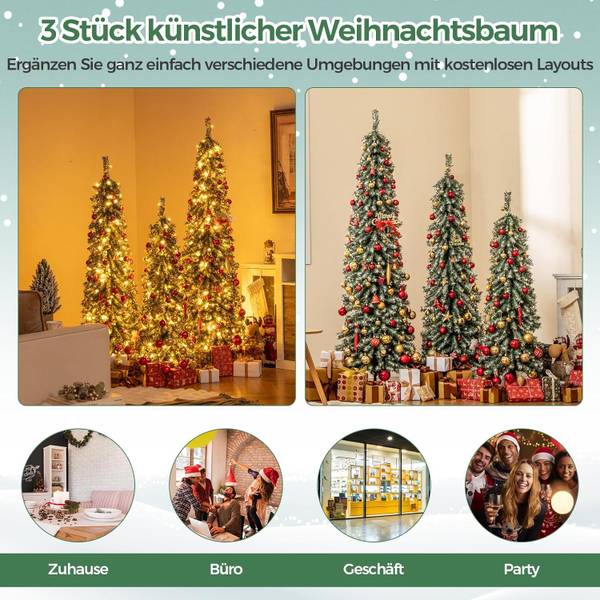Weihnachtsbaum OY46968PQDE(3er Set) Grün - Kunststoff - 55 x 180 x 55 cm