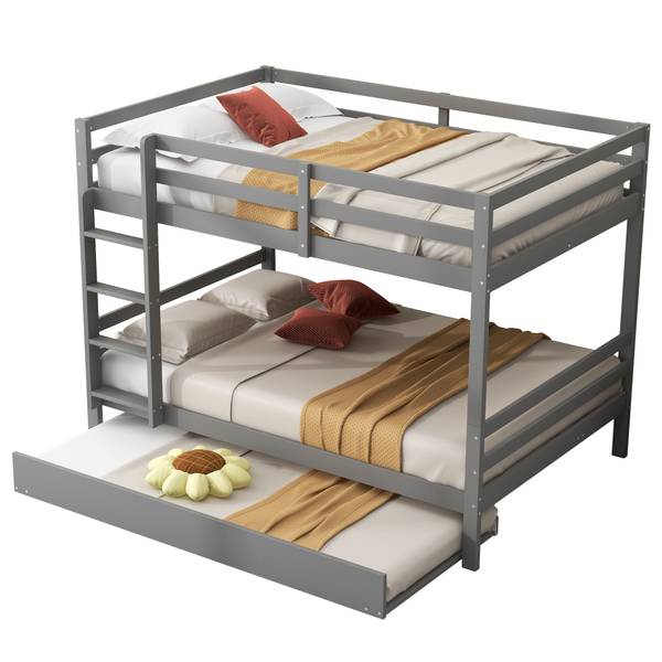 Etagenbett-O28114 Grau - Massivholz - 150 x 150 x 205 cm