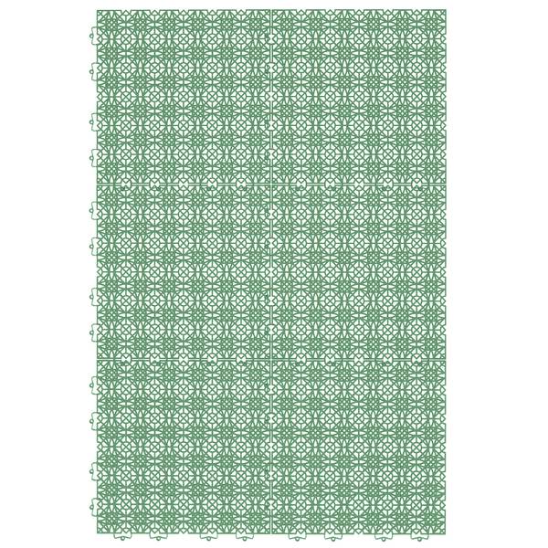 Kunststoff Bodenfliese Klicksystem Ibiza Grün - Textil - 38 x 1 x 38 cm