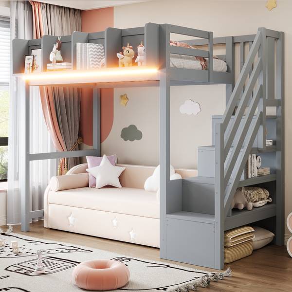 Einzelbett K-2135 Grau
