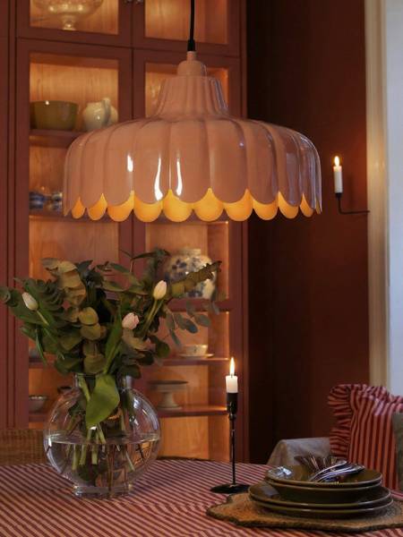 Pendelleuchte Wells Pink - Metall - 45 x 29 x 45 cm