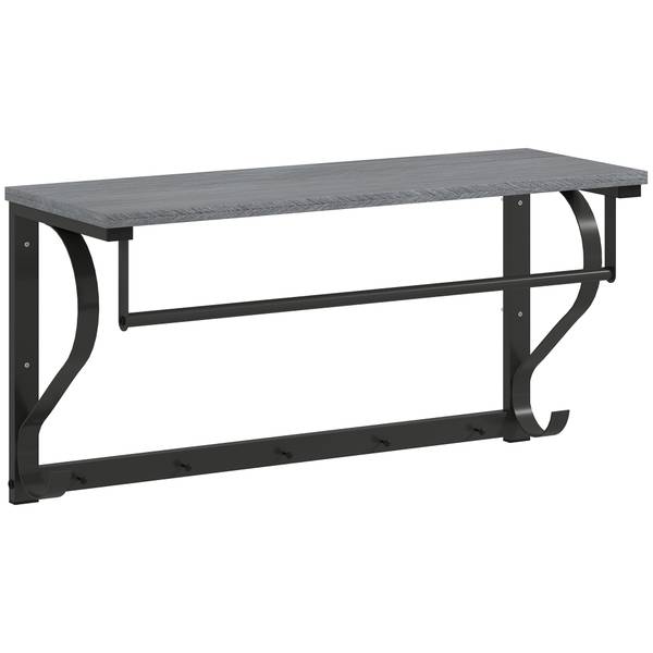 Wandgarderobe 837-607V00GY Grau - Holzwerkstoff - 25 x 36 x 70 cm