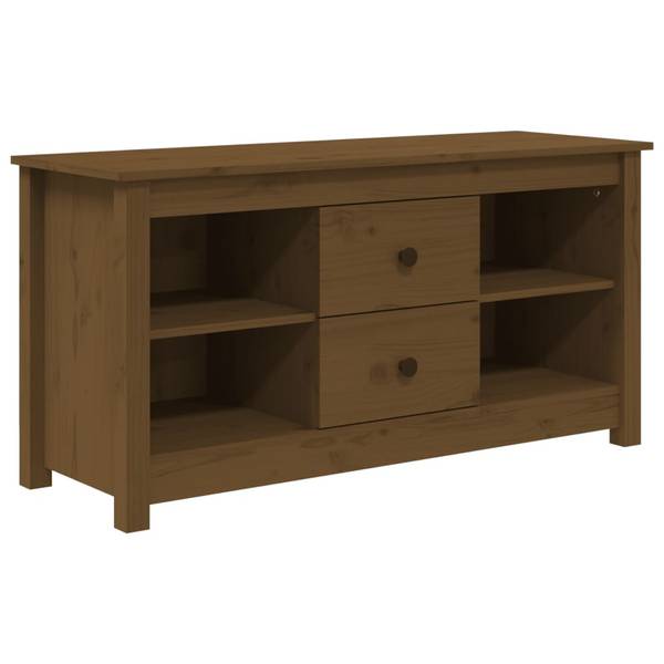 TV-Schrank D612 Braun - Massivholz - 37 x 52 x 103 cm