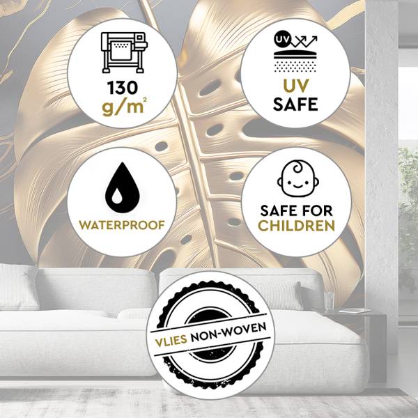 Fototapete Monstera Blatt abstrakt 350 x 245 cm