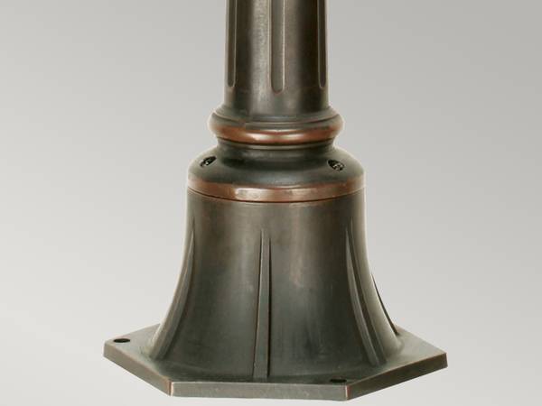 LED Wegeleuchte Jugendstil, Höhe 117cm Braun - Farbglas - 19 x 117 x 19 cm