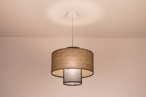 Hängeleuchte Twin Beige - Schwarz