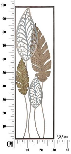 Wanddekoration Lobo Braun - Metall - 3 x 100 x 31 cm