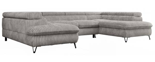 Wohnlandschaft PEDRO U Hellgrau - Cord