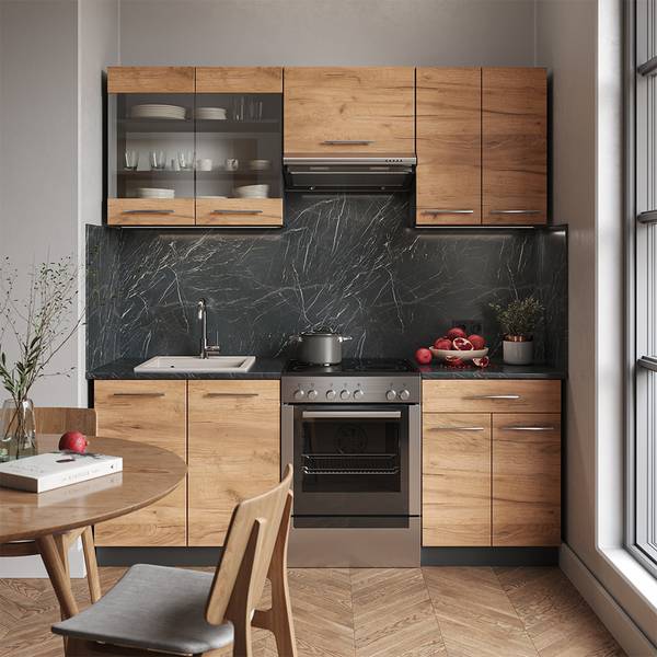 Cuisine Fame-Line 42325 Anthracite - Imitation chêne