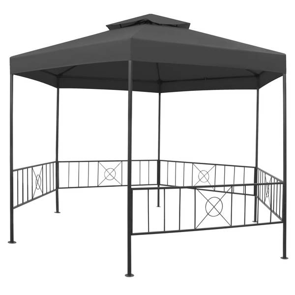 Gartenzelt 3004629 Grau - Stahl - 323 x 265 x 323 cm