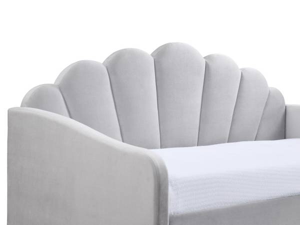 Lit banquette ELUSIA Gris - Textile - 100 x 116 x 204 cm