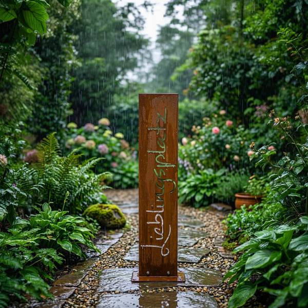 Gartendeko Rostoptik Schild Höhe: 71 cm