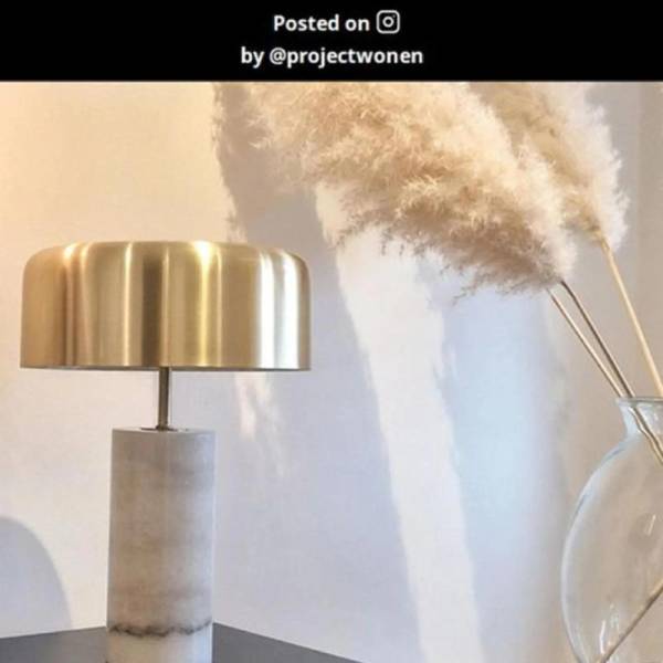 Tischlampe MIRASOL Weiß - Marmor - 25 x 37 x 25 cm