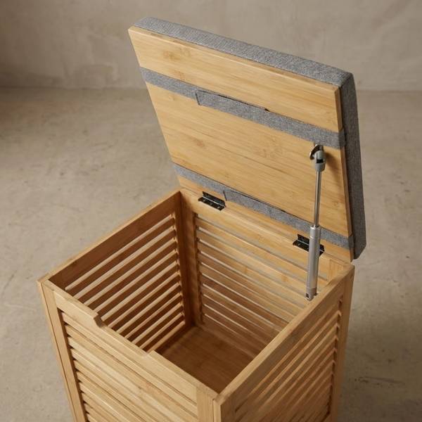 Wäschekorb DISA Beige - Bambus - 35 x 53 x 35 cm