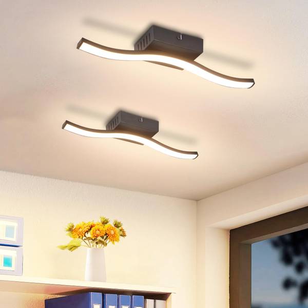 LED Deckenleuchte kld Schwarz - Polycarbonat - 7 x 6 x 35 cm