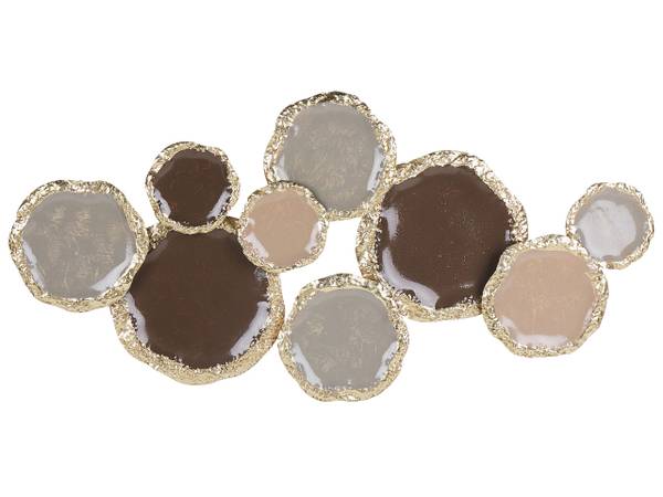 Wandobjekt ARGON Beige - Braun - Gold - Metall - 118 x 57 x 3 cm