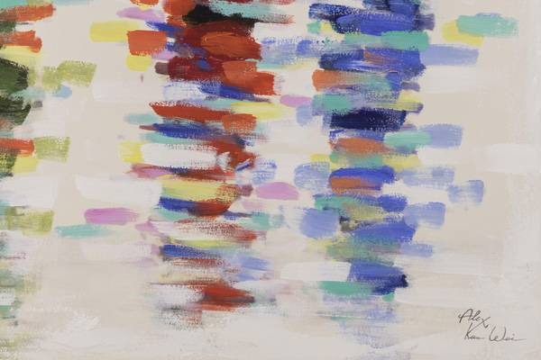 Acrylbild Handgemalt Personen Yi Beige - Baumwollstoff - 60 x 60 x 4 cm