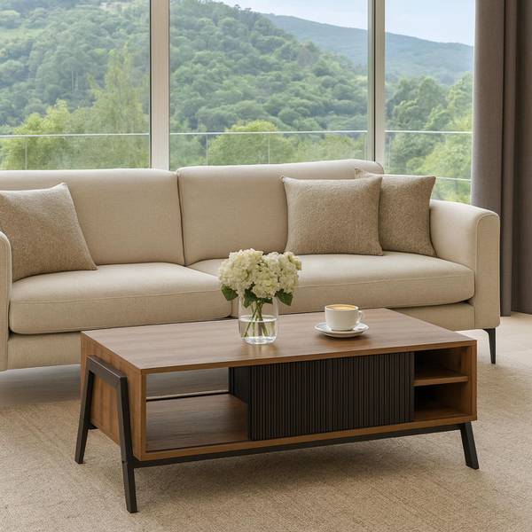 Couchtisch O40 Beige - Holzwerkstoff - 120 x 42 x 60 cm