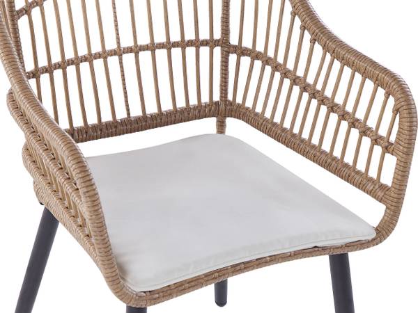 Gartentisch ALIANO II 7-tlg Beige - Schwarz - Blau - Polyrattan - 159 x 85 x 94 cm