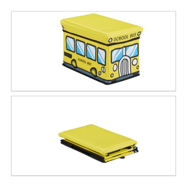 Spielzeugkiste faltbar mit Deckel Schwarz - Gelb - Holzwerkstoff - Kunststoff - 40 x 27 x 25 cm