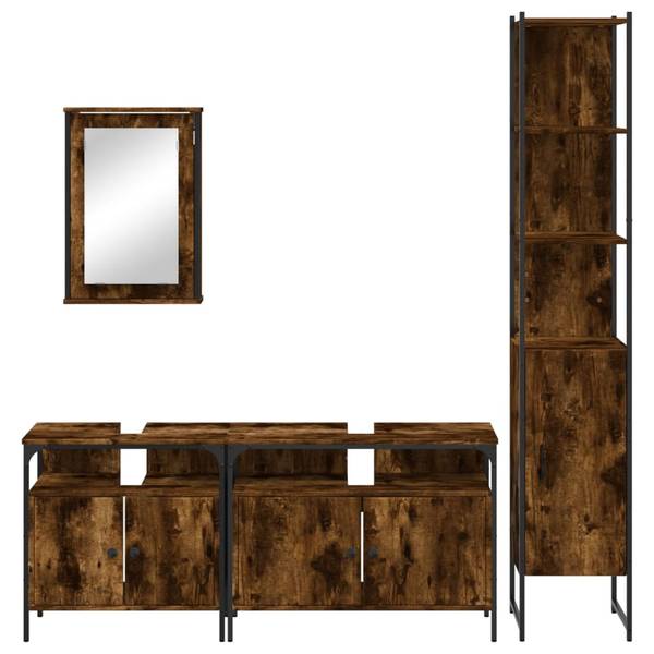 Badmöbel 3033736 4-teilig Braun - Holzwerkstoff - 12 x 60 x 42 cm