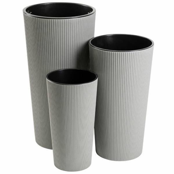 Blumentöpfen Urbanika 3er-Set Grau - Kunststoff - 29 x 57 x 29 cm