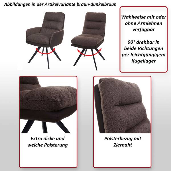 Esszimmerstuhl G66 Cremeweiß - Breite: 59 cm
