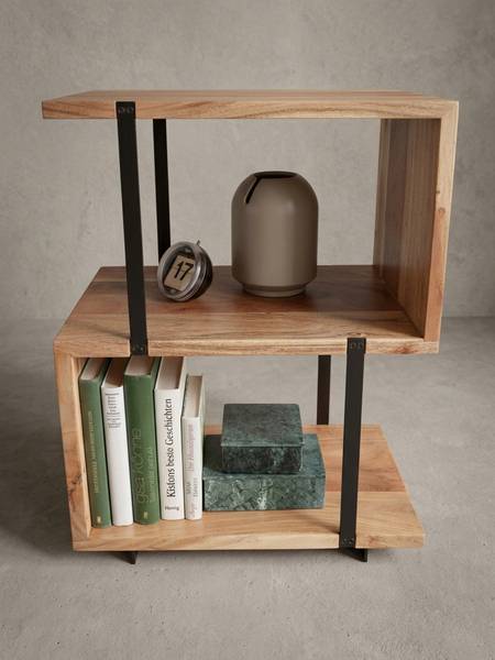 Beistelltisch ARPINO Beige - Akazie - 45 x 60 x 30 cm