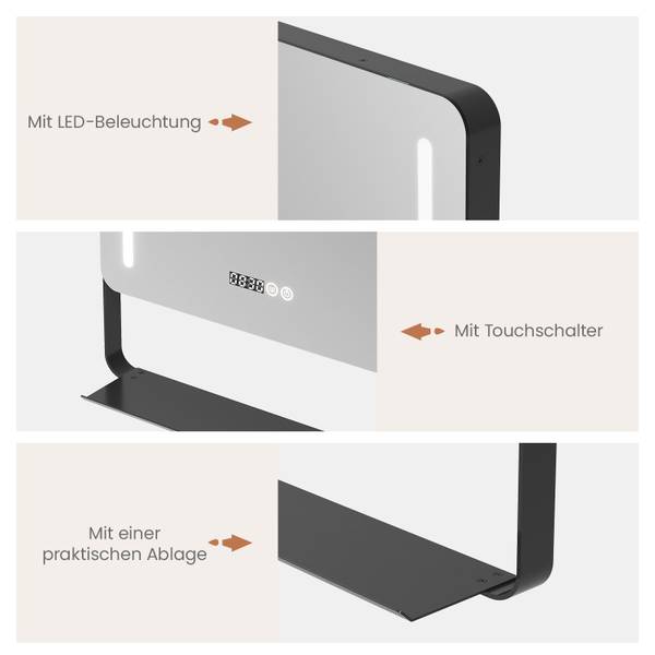 Wandspiegel mit Ablage LM1275U 50 x 70 cm