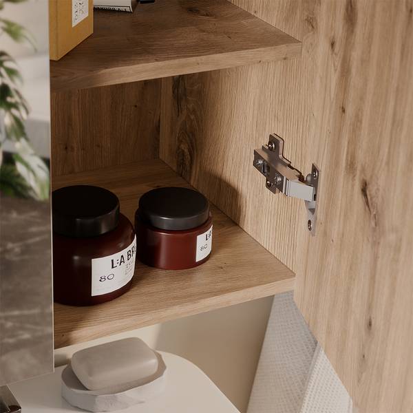 Spiegelschrank Takumi 58463 Braun - Holzwerkstoff - 60 x 70 x 20 cm