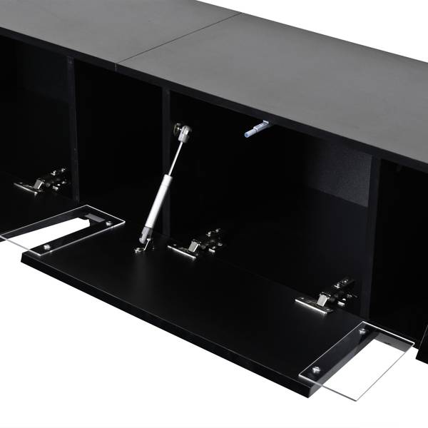 TV-meubel Ourea Ⅵ zwart - plaatmateriaal op houtbasis - 35 x 30 x 180 cm