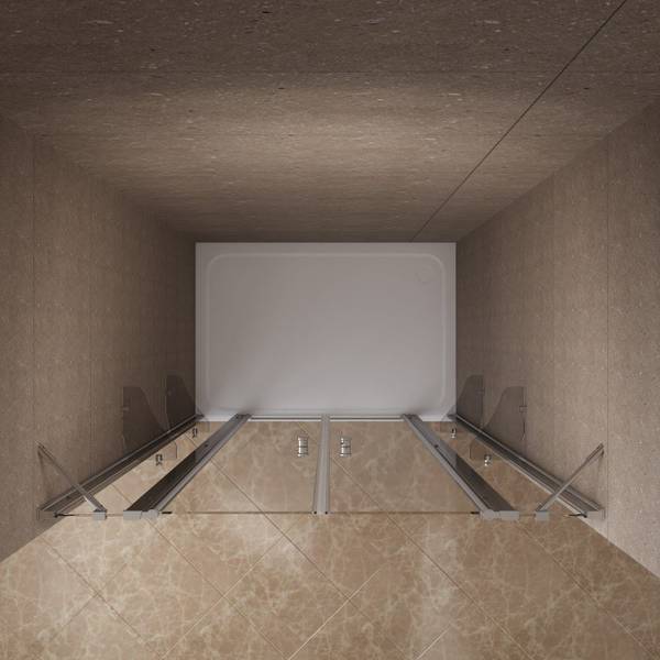 AQUALAVOS Pendeltür mit Duschablagen Silber - Glas - 120 x 197 x 0 cm