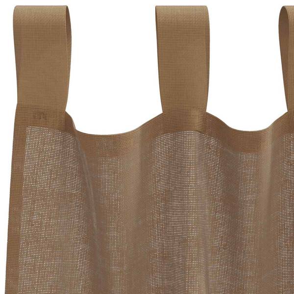 Voile Gordijn 3043941-15 Set van 2 lichtbruin - Hoogte: 175 cm
