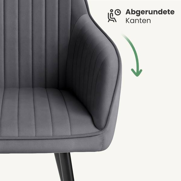 Esszimmerstuhl FLORENCE 4er-Set Schwarz - Graphit