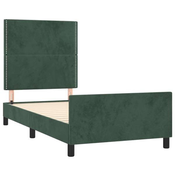 Bettgestell mit Kopfteil 3017204-2 Dunkelgrün - 200 x 90 cm