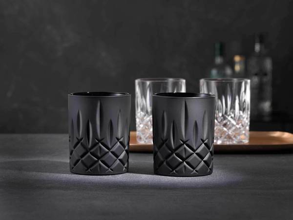 Whiskygläser Noblesse 2er Set Schwarz - Glas - 9 x 11 x 9 cm