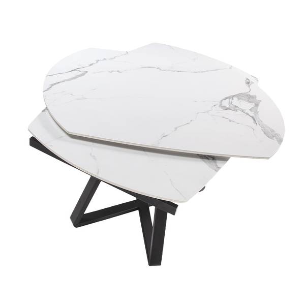 Esstisch 1096 Schwarz - Edelstahl - Marmor - 120 x 77 x 90 cm