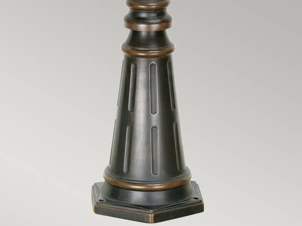 LED Mastleuchte Jugendstil, Höhe 237cm Braun - Farbglas - 27 x 237 x 27 cm