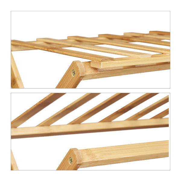 Faltbares Schuhregal aus Bambus Braun - Bambus - 67 x 89 x 26 cm